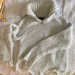 RtA knitted collar zip up sweater